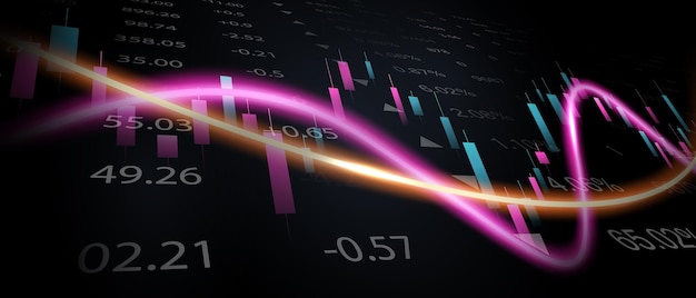 diseño de ilustración vectorial de negocios Gráficos del mercado de valores o gráficos de comercio de divisas para negocios