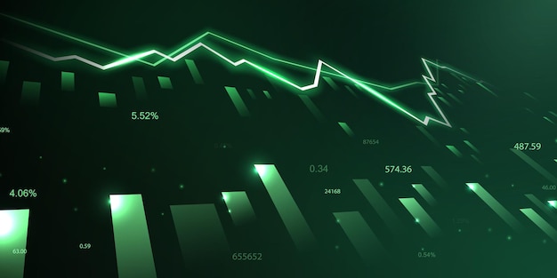 diseño de ilustración vectorial de negocios Gráficos del mercado de valores o gráficos de comercio de divisas para negocios