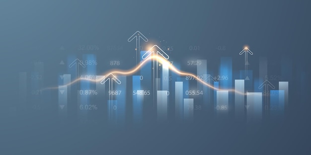 diseño de ilustración vectorial de negocios Gráficos del mercado de valores o gráficos de comercio de divisas para negocios