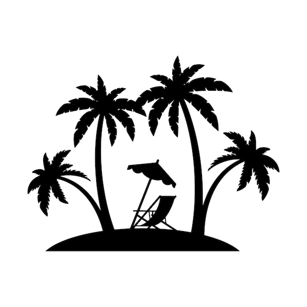 Un diseño de ilustración vectorial de una palmera