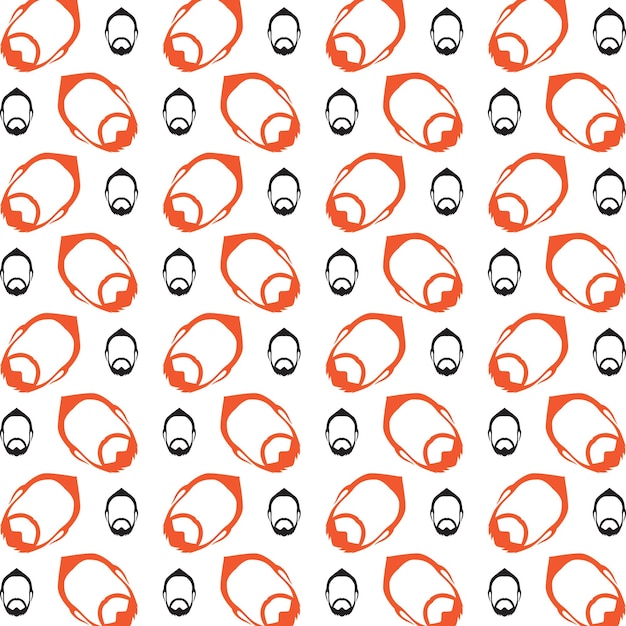 Diseño de ilustración vectorial de patrón repetitivo multicolor de moda para la barba