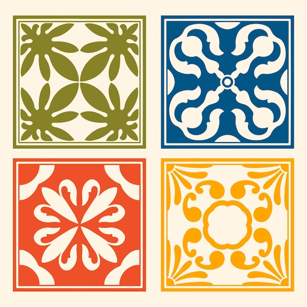 diseño de ilustración vectorial de pisos de cerámica con patrones