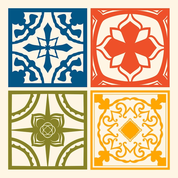 diseño de ilustración vectorial de pisos de cerámica con patrones