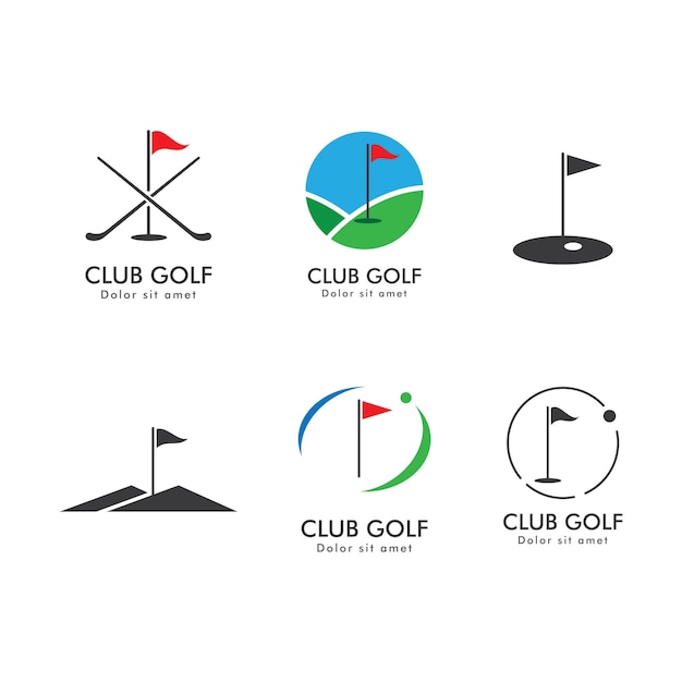 Diseño de ilustración vectorial de la plantilla del icono de golf