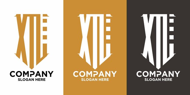 Diseño de ilustración vectorial de plantilla de logotipo de carta XTL