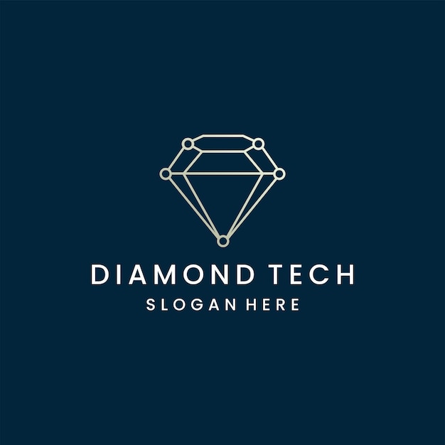 Diseño de ilustración vectorial de la plantilla del logotipo de Diamond Tech