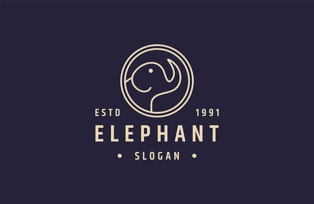 Diseño de ilustración vectorial de plantilla de logotipo de elefante