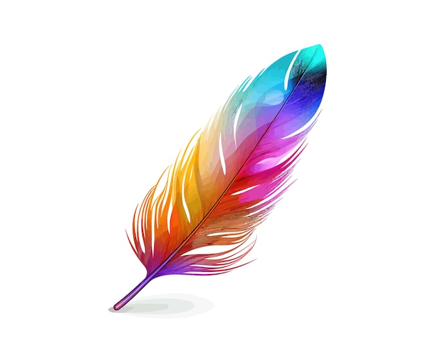 Diseño de ilustración vectorial de plumas de color plumas