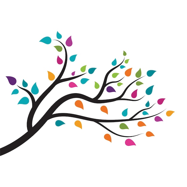 Diseño de ilustración vectorial de la rama del árbol
