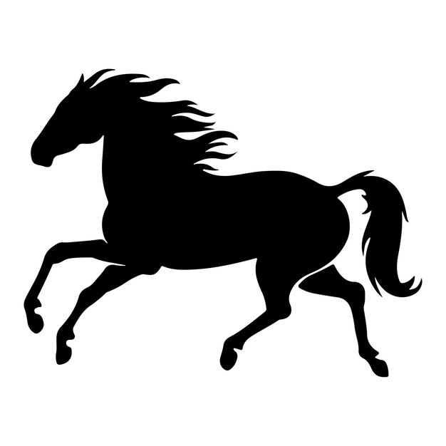 diseño de ilustración vectorial de silueta de caballo negro