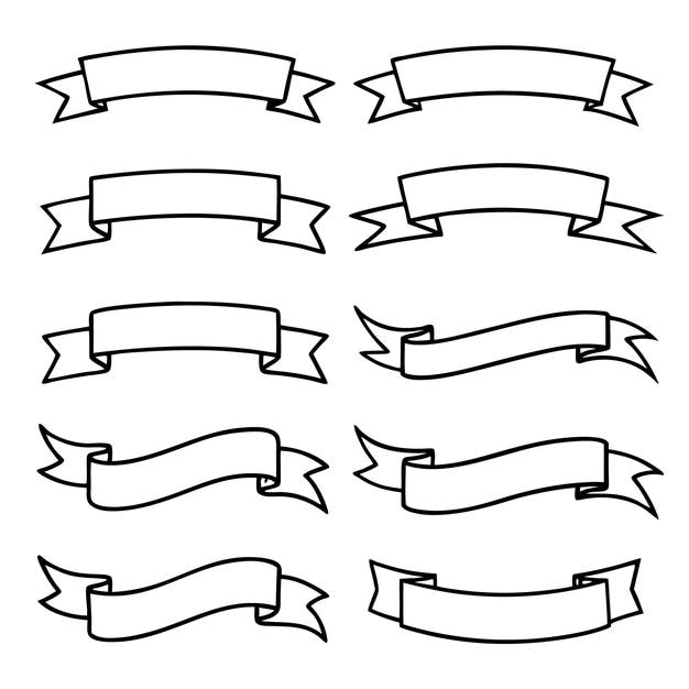Diseño de ilustración vectorial de silueta del contorno del estandarte de la cinta