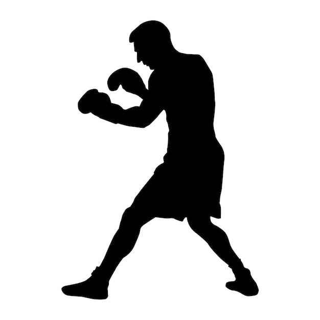 Vector diseño de ilustración vectorial de silueta deportiva de boxeo 15