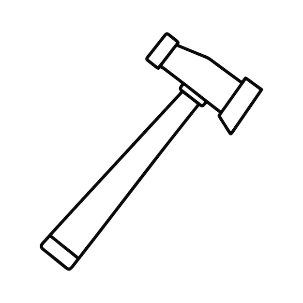 diseño de ilustración vectorial de silueta de línea de martillo