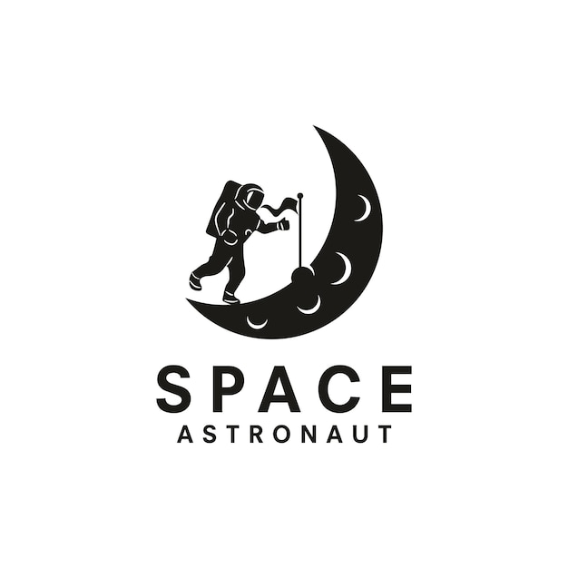 diseño de ilustración vectorial del símbolo del logotipo del astronauta espacial