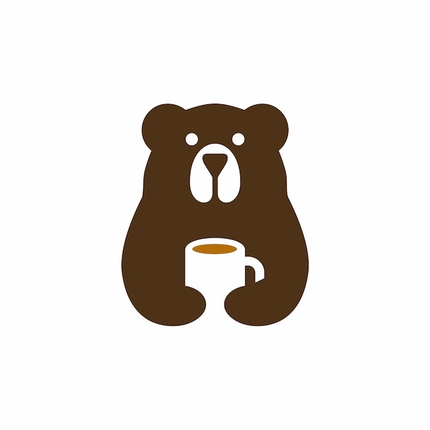 diseño de ilustración vectorial del símbolo del logotipo del oso de café