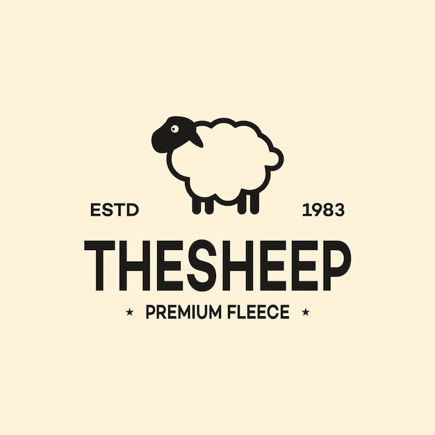 diseño de ilustración vectorial del símbolo del logotipo de la oveja