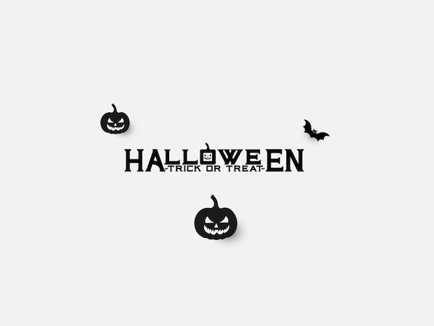 El diseño de la ilustración vectorial de la tipografía navideña de Halloween es de color blanco y negro