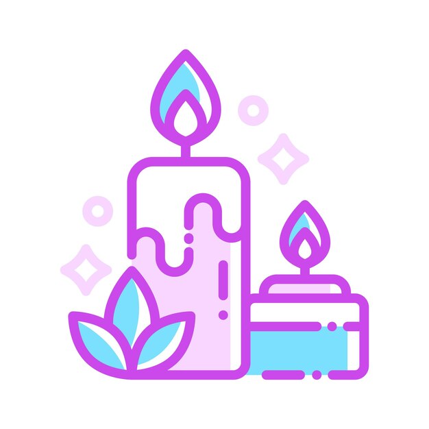 Diseño de ilustración de velas de spa Diseño vectorial