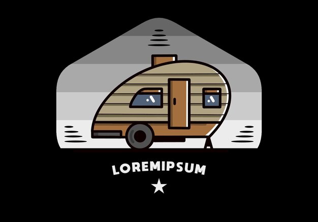 Diseño de ilustración vintage camper de lágrima