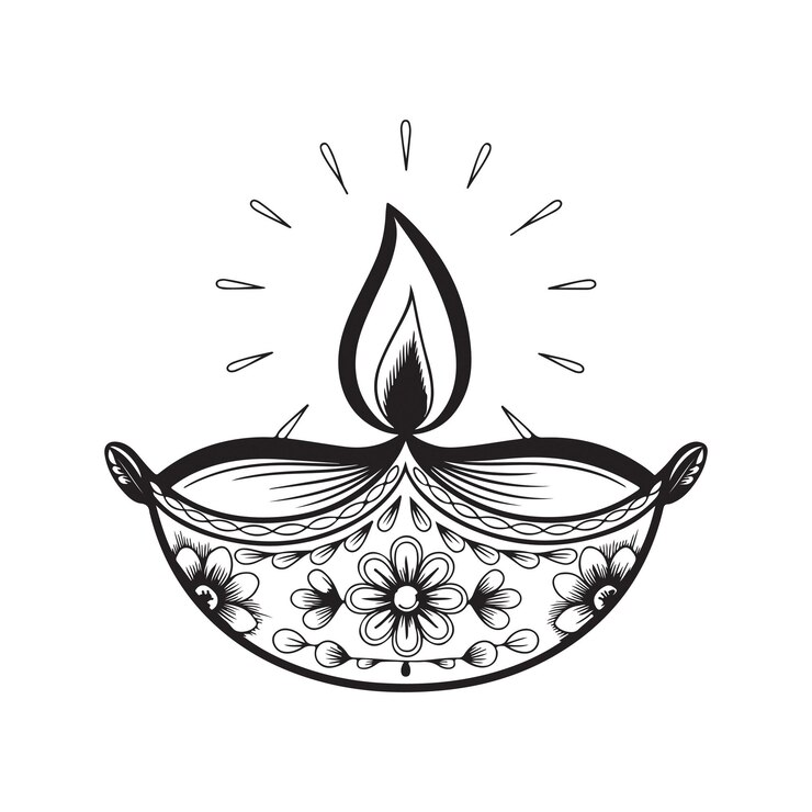 Diseño de ilustraciones artísticas vectoriales para lámparas de Diwali