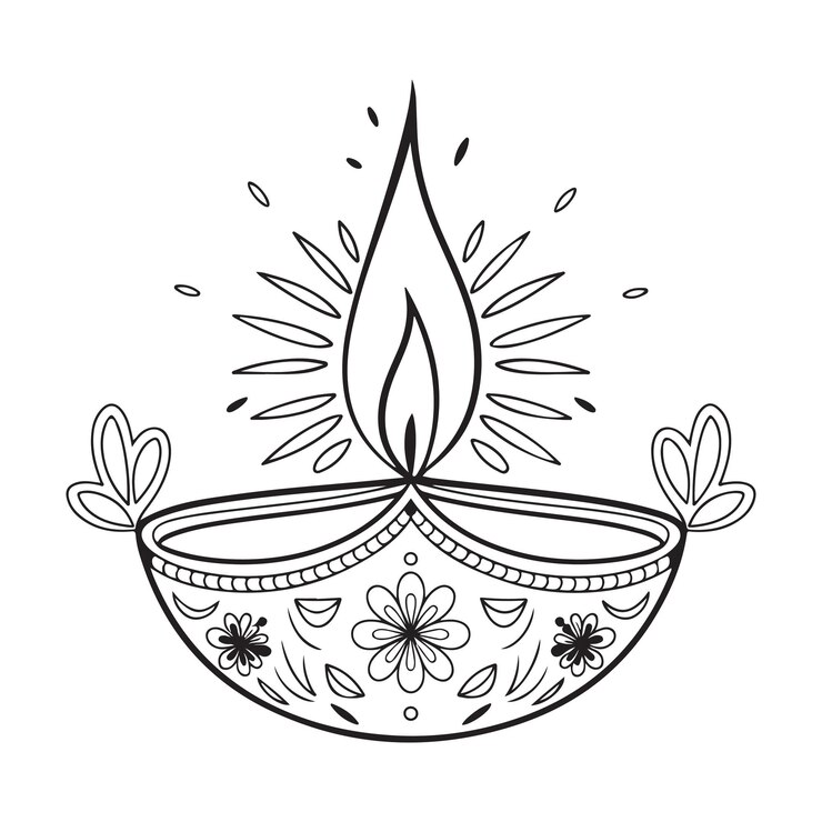 Diseño de ilustraciones artísticas vectoriales para lámparas de Diwali