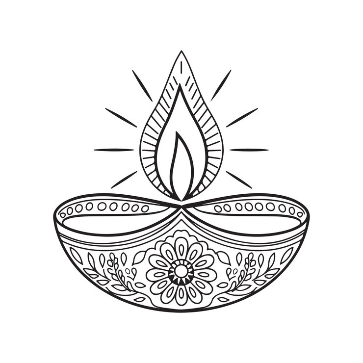 Diseño de ilustraciones artísticas vectoriales para lámparas de Diwali