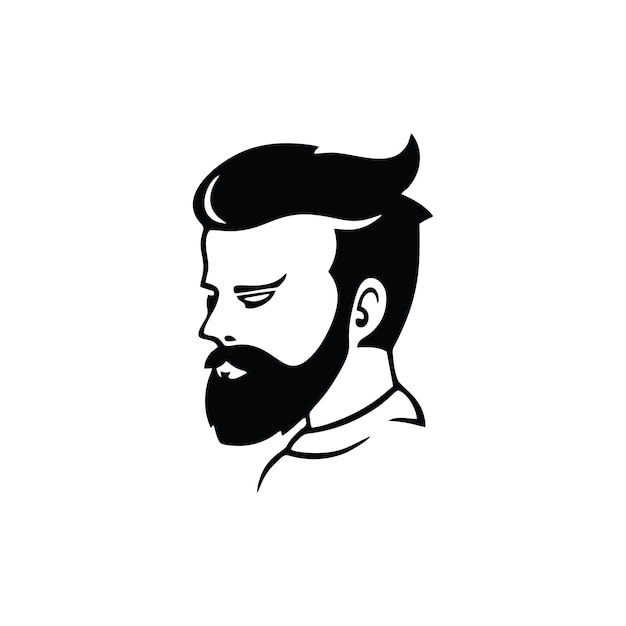 Diseño de ilustraciones artísticas vectoriales del logotipo de la barbería de Beard Man