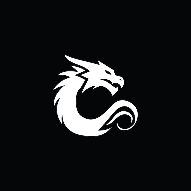Diseño de ilustraciones artísticas vectoriales del logotipo simple del dragón