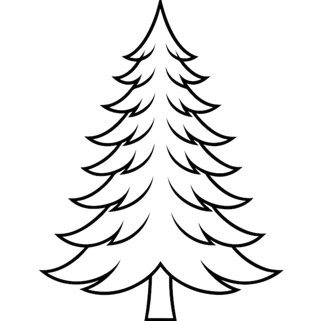 Diseño de ilustraciones artísticas vectoriales de siluetas de pinos naturales para paisajes temáticos de la naturaleza