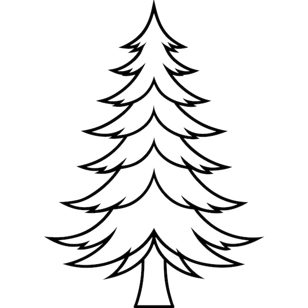Diseño de ilustraciones artísticas vectoriales de siluetas de pinos naturales para paisajes temáticos de la naturaleza