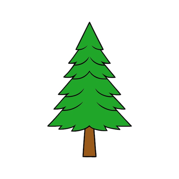 Diseño de ilustraciones artísticas vectoriales de siluetas de pinos naturales para paisajes temáticos de la naturaleza