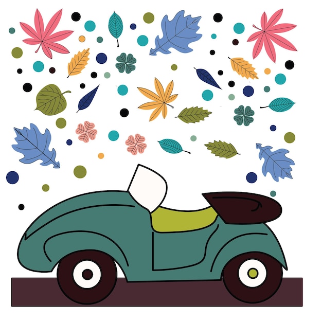 diseño de ilustraciones de coches divertidos para niños