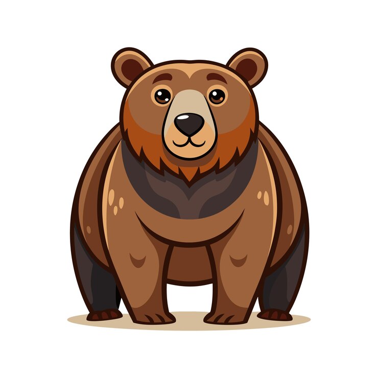 Diseño de ilustraciones en color de dibujos animados de osos