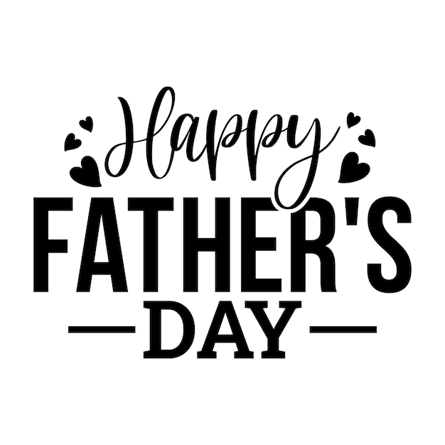 Diseño de ilustraciones de corazones felices para el Día del Padre con corazones pequeños y flores decorativas