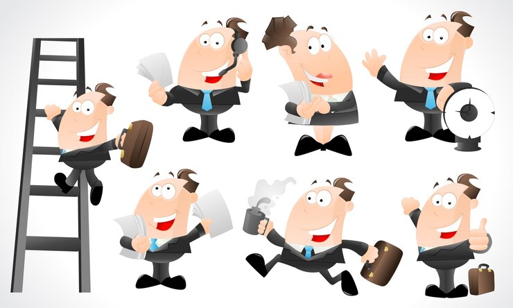 Vector diseño de ilustraciones creativas de dibujos animados vectoriales para hombres de negocios 3