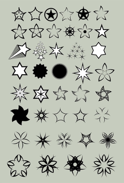 Diseño de ilustraciones creativas de estrellas vectoriales