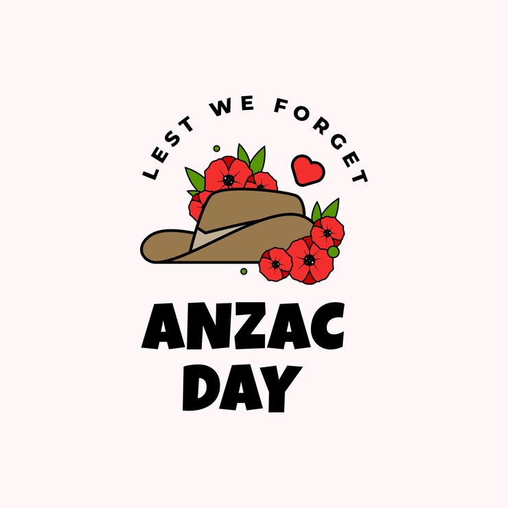 Vector diseño de ilustraciones del día de anzac con un estilo groovy