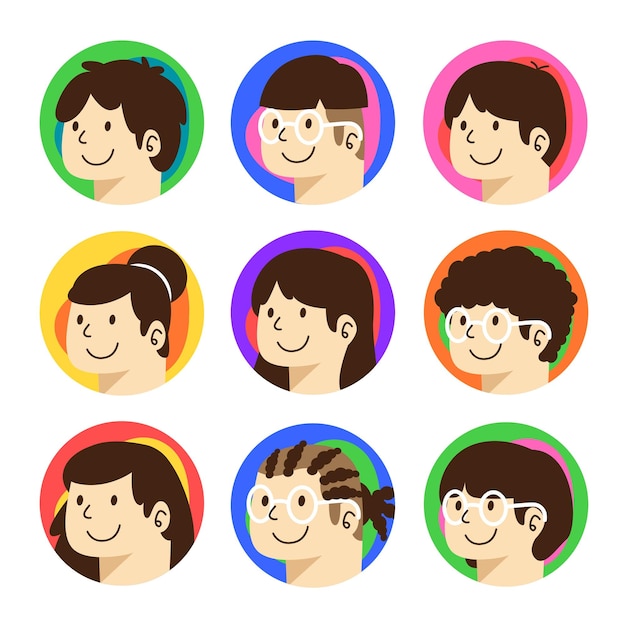 Diseño de ilustraciones de dibujos de avatares de personas