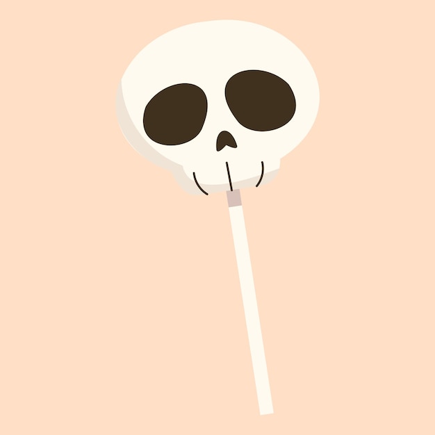 Diseño de ilustraciones de elementos de Halloween dibujados a mano sobre un fondo amarillo