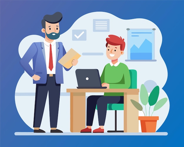 Diseño de ilustraciones de estilo plano para el lugar de trabajo corporativo