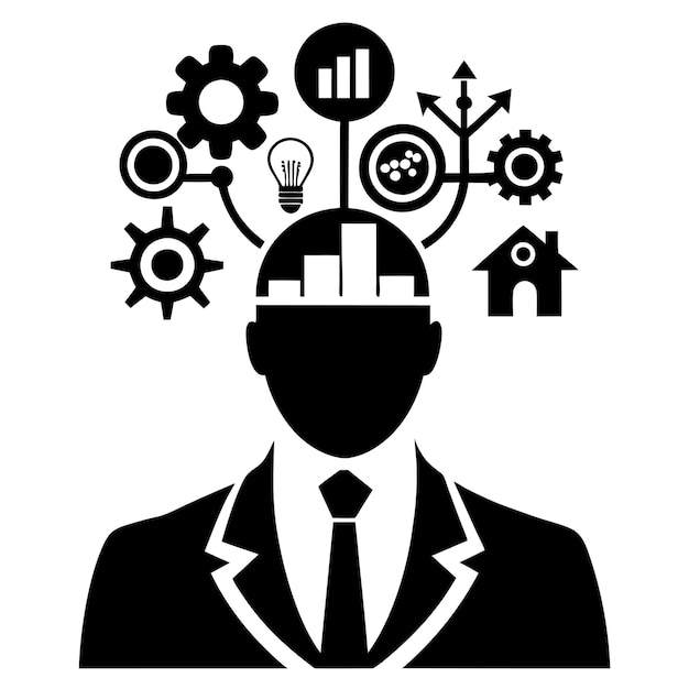 Diseño de ilustraciones de estilo vectorial con concepto de finanzas de negocios y mentalidad