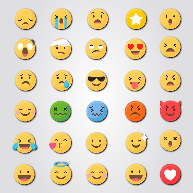 Diseño de ilustraciones faciales de emoji en 3D