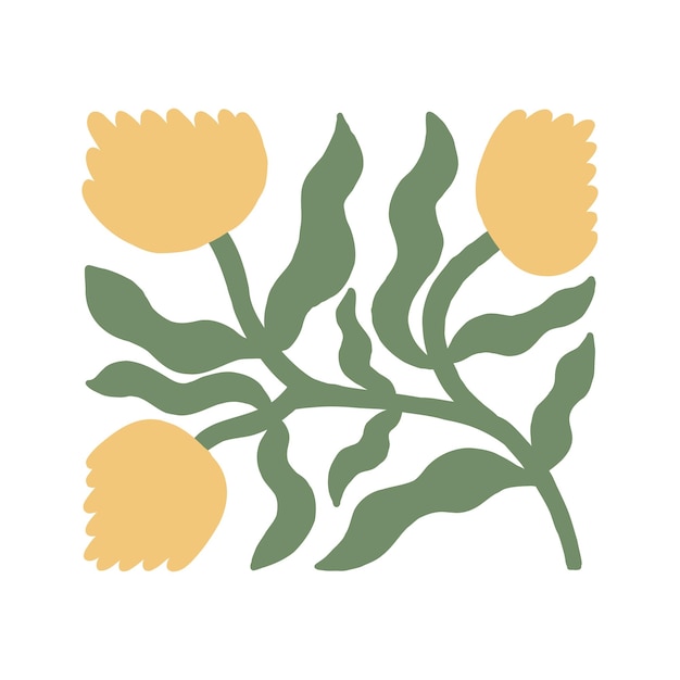 Diseño de ilustraciones florales minimalistas