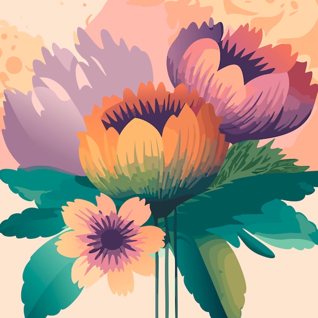 Vector diseño de ilustraciones de flores