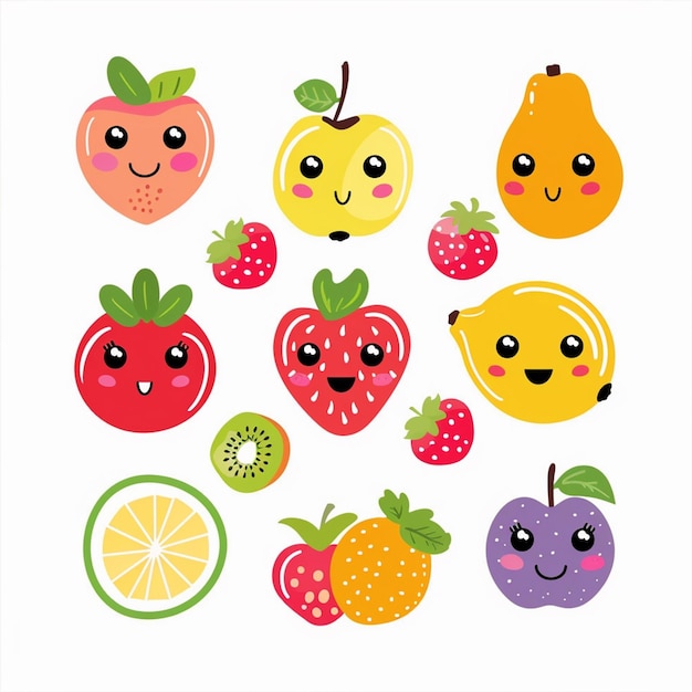 diseño de ilustraciones de frutas de fondo vector saludable orgánico fresco verano naturaleza coll
