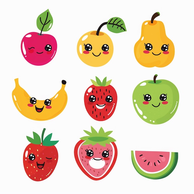 diseño de ilustraciones de frutas de fondo vector saludable orgánico fresco verano naturaleza coll