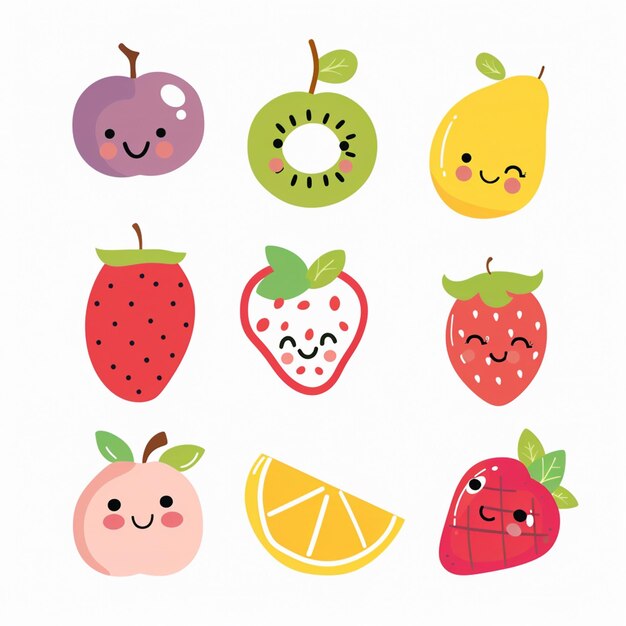 diseño de ilustraciones de frutas de fondo vector saludable orgánico fresco verano naturaleza coll