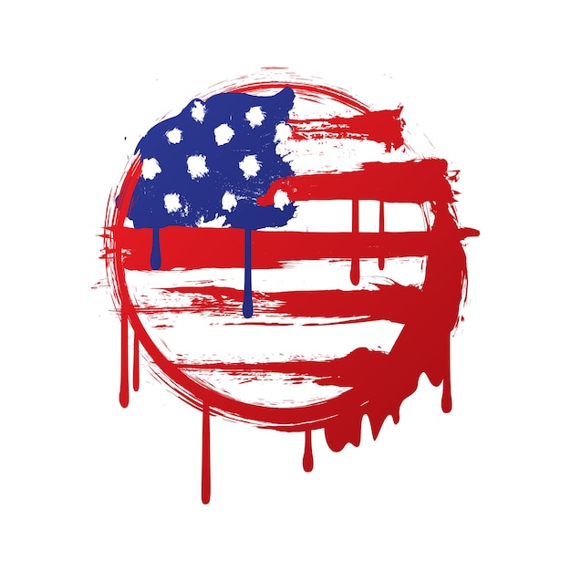 Diseño de ilustraciones gratuitas de Vector American Grunge Flag