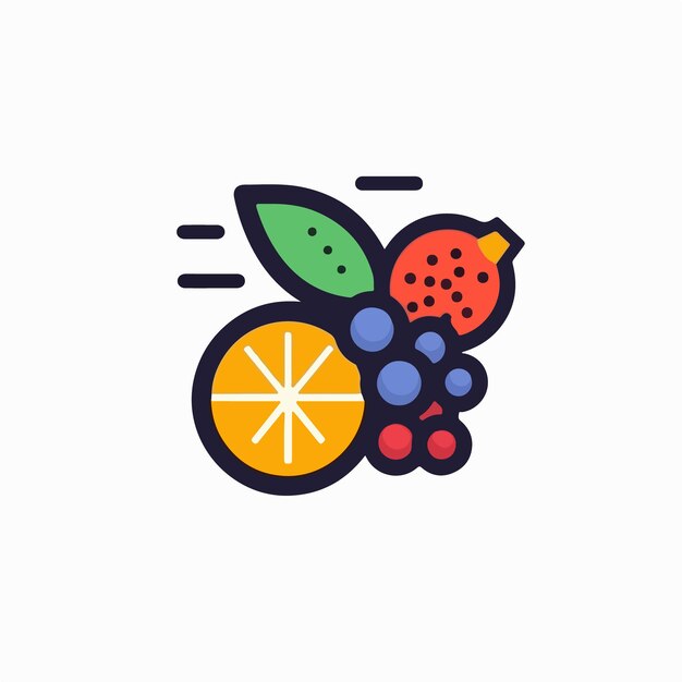 Diseño de ilustraciones de iconos de frutas para una tienda de frutas y verduras