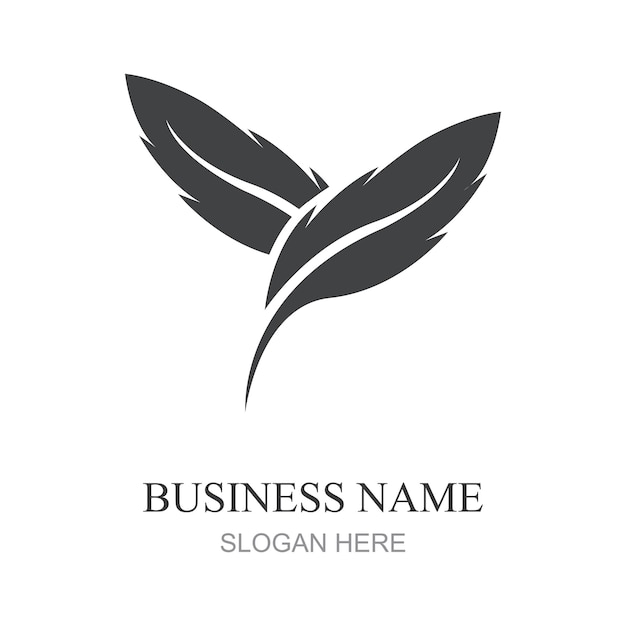 Diseño de ilustraciones de las imágenes del logotipo de la pluma